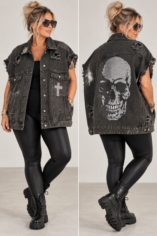 Jeansweste Oversize // SKULL