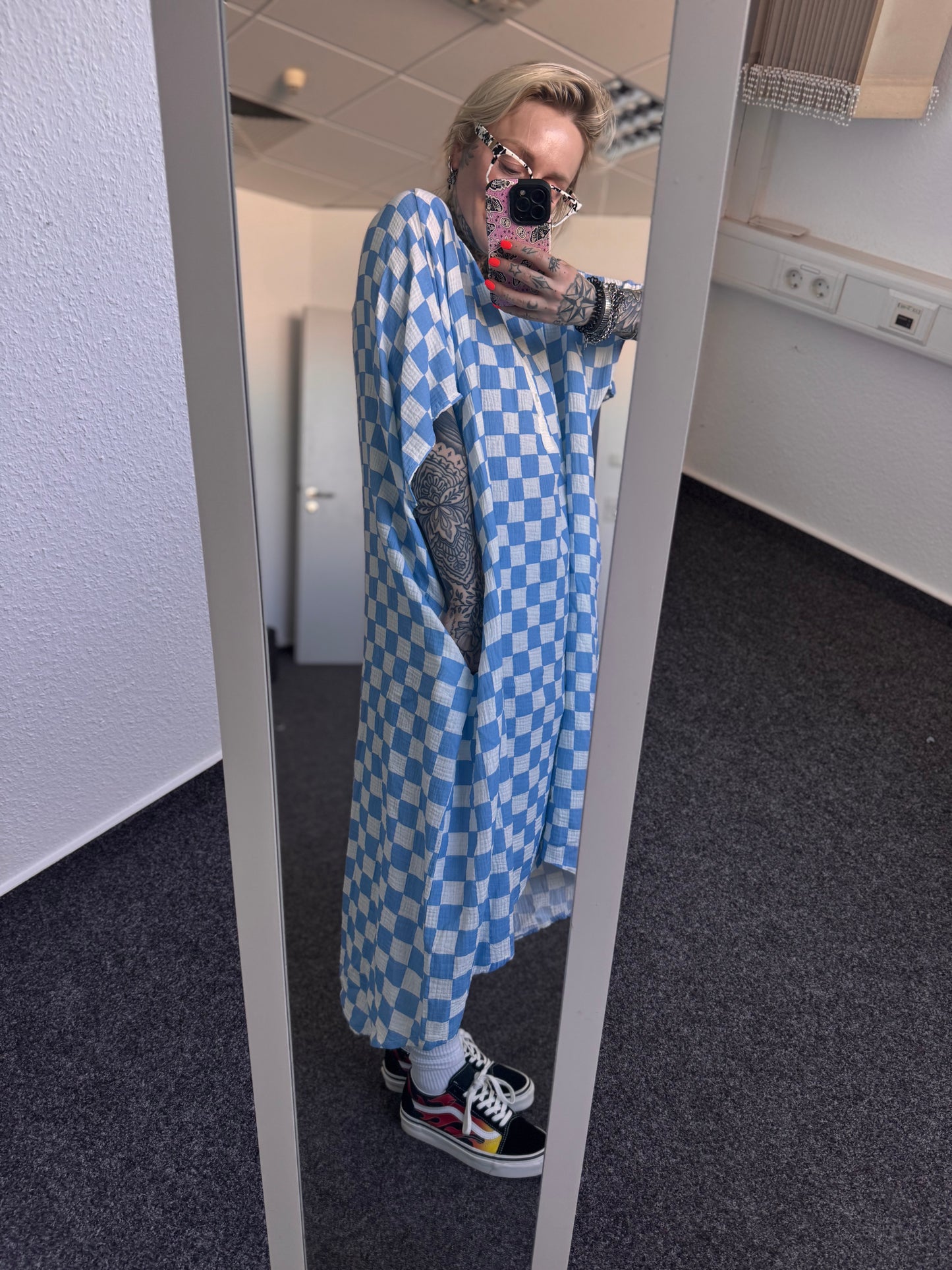 Musselinkleid  // SCHACH BLAU