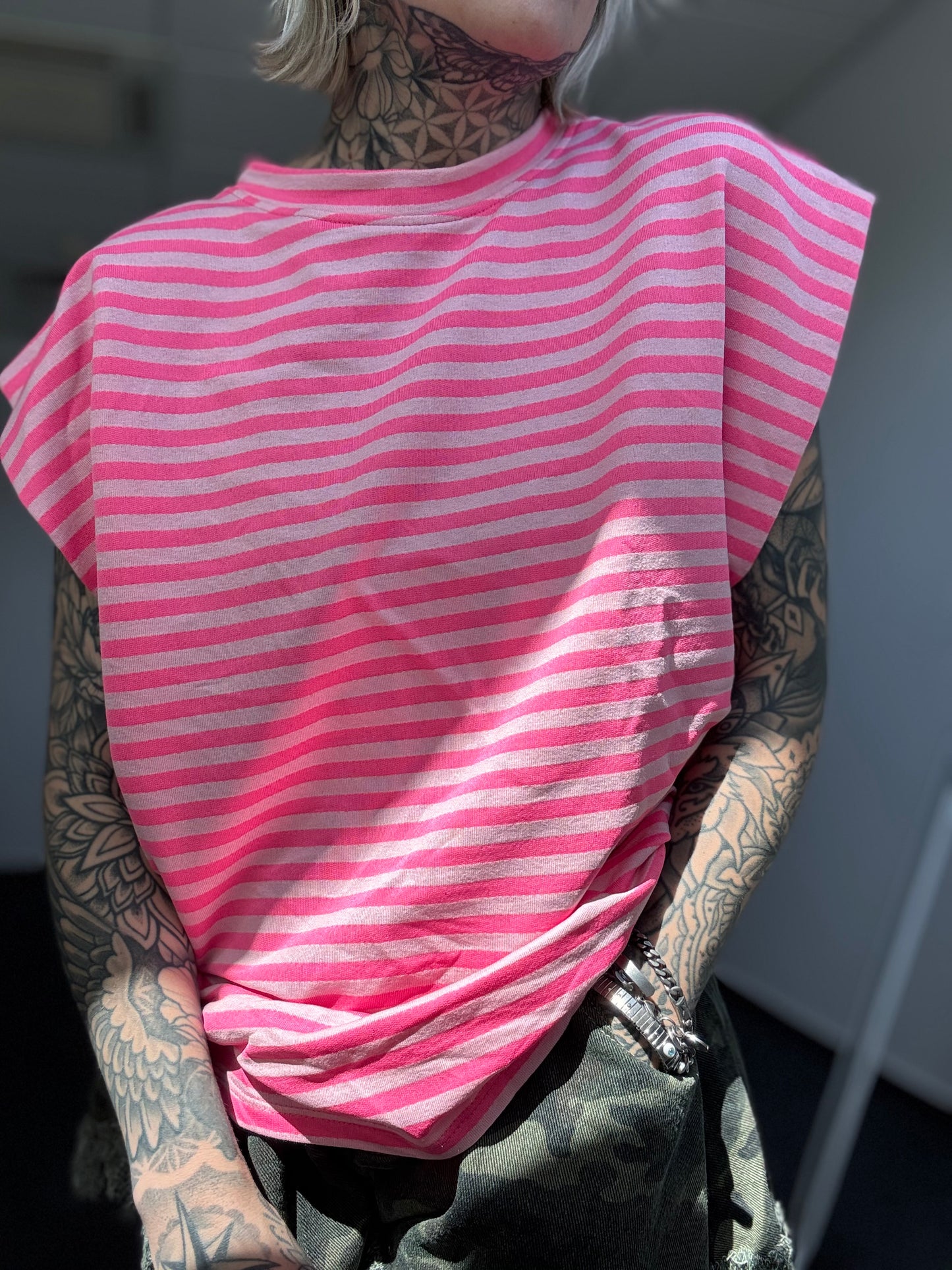 Basic Oversize Shirt // STRIPES ROSA