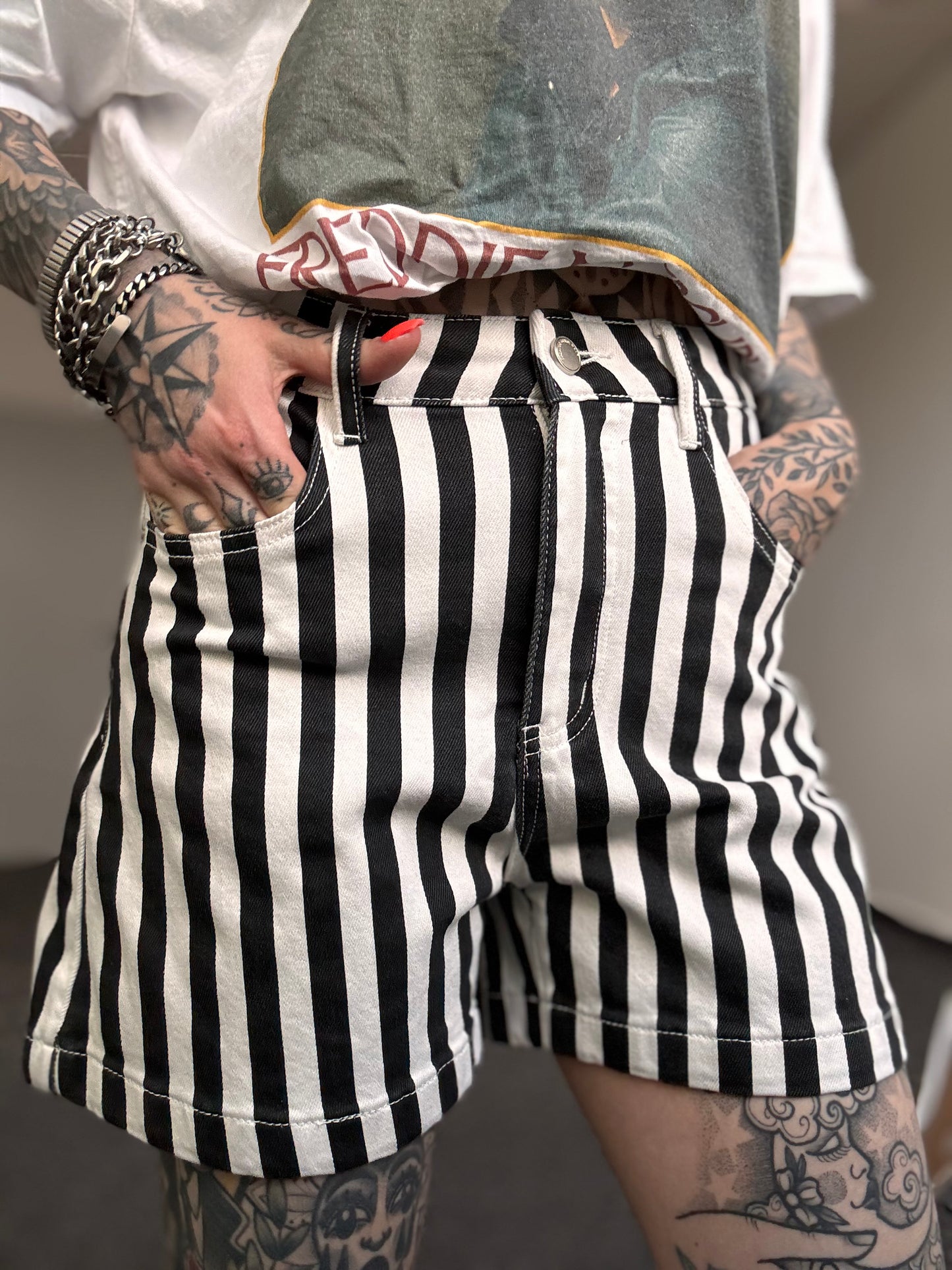Jeans Shorts // STRIPES