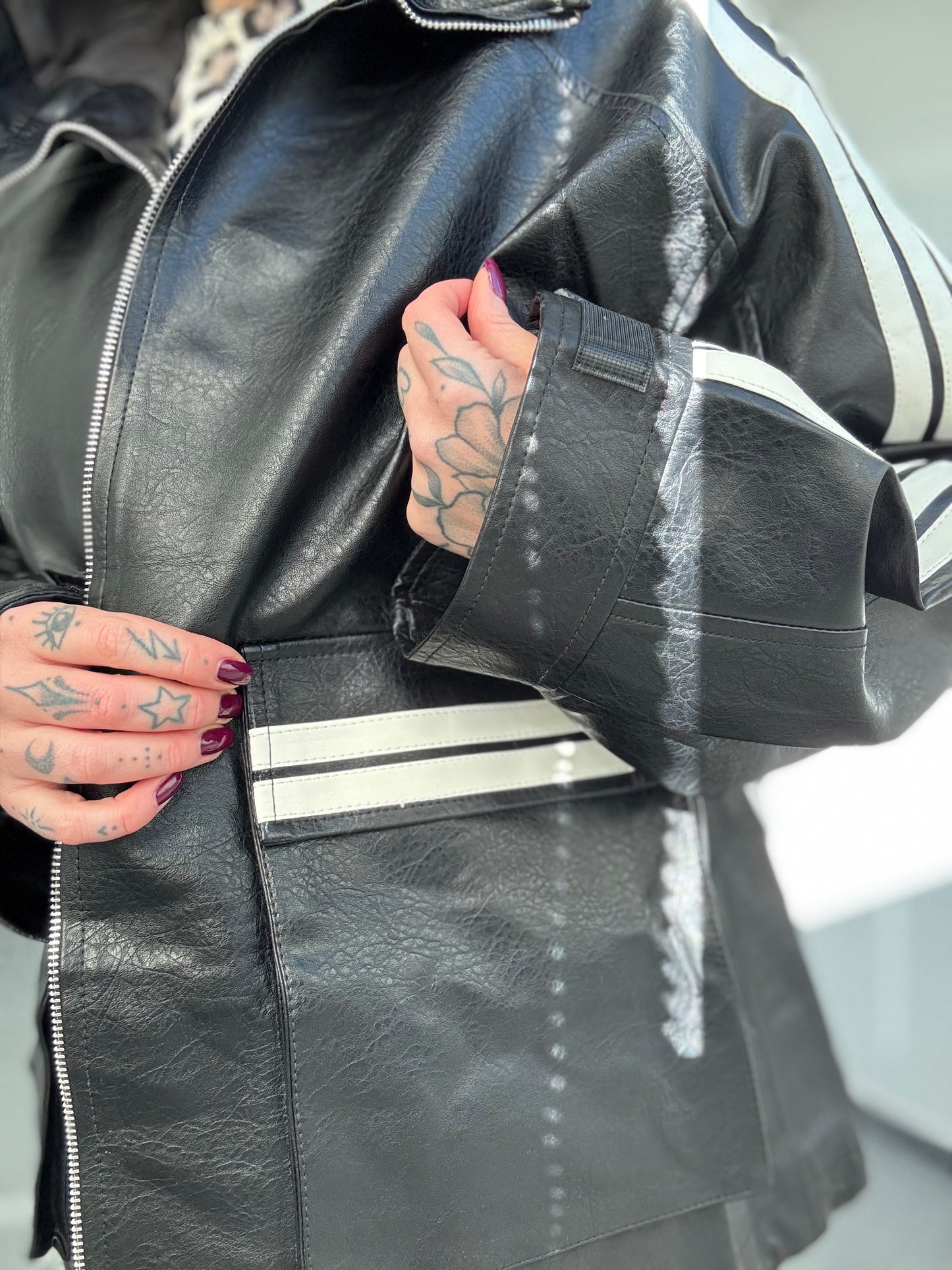 Statement Jacke in Lederoptik / BACK PATCH