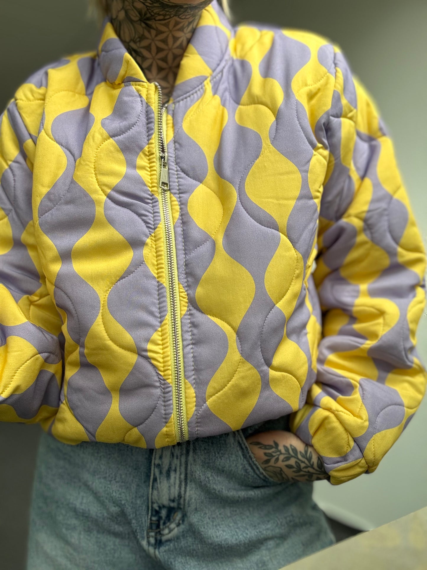 Steppjacke // GELB LILA