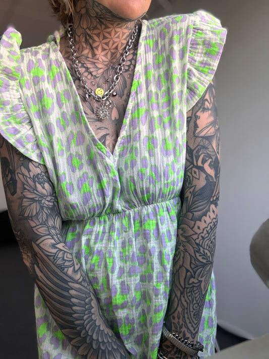Musselinkleid  // LEO LAVENDEL GREEN