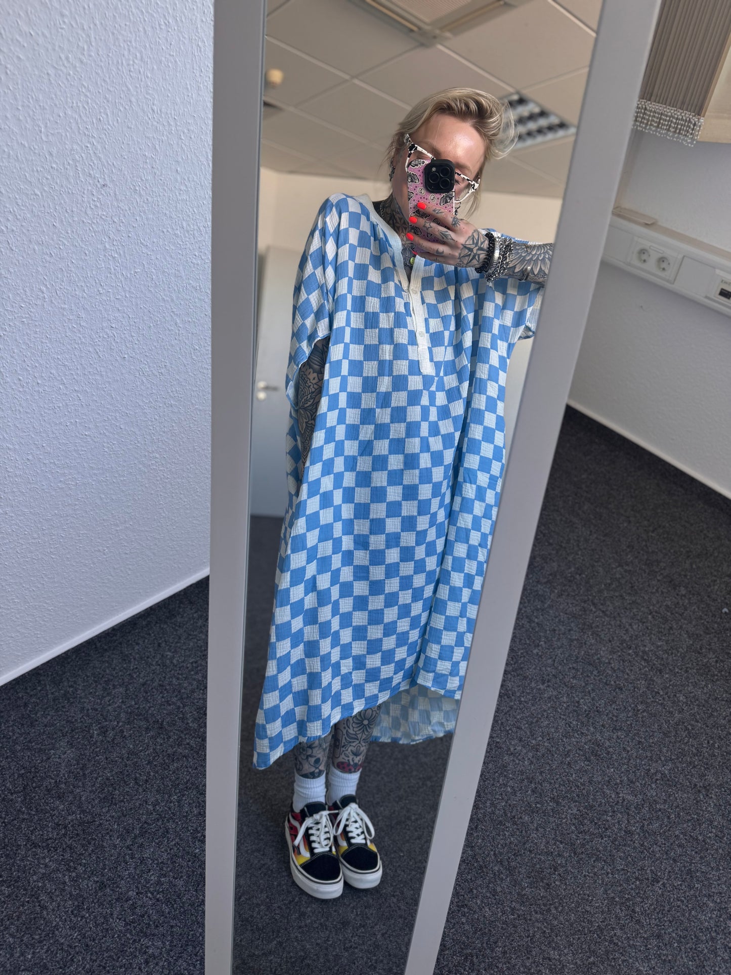 Musselinkleid  // SCHACH BLAU