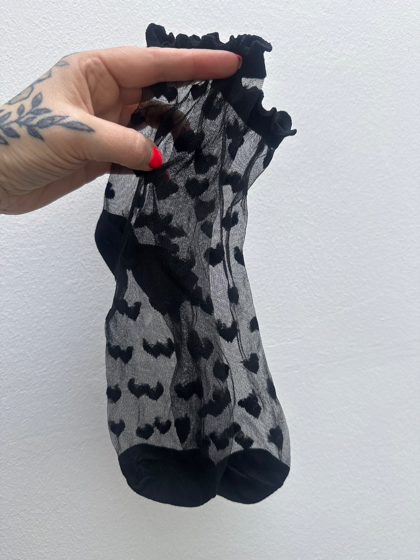 Socken // MESH BLACK HEART