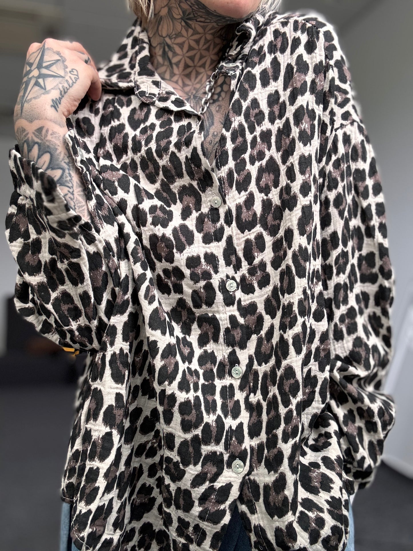 Musselin Oversize Bluse langarm //  LEO CLASSIC