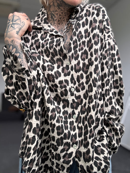 Musselin Oversize Bluse langarm //  LEO CLASSIC