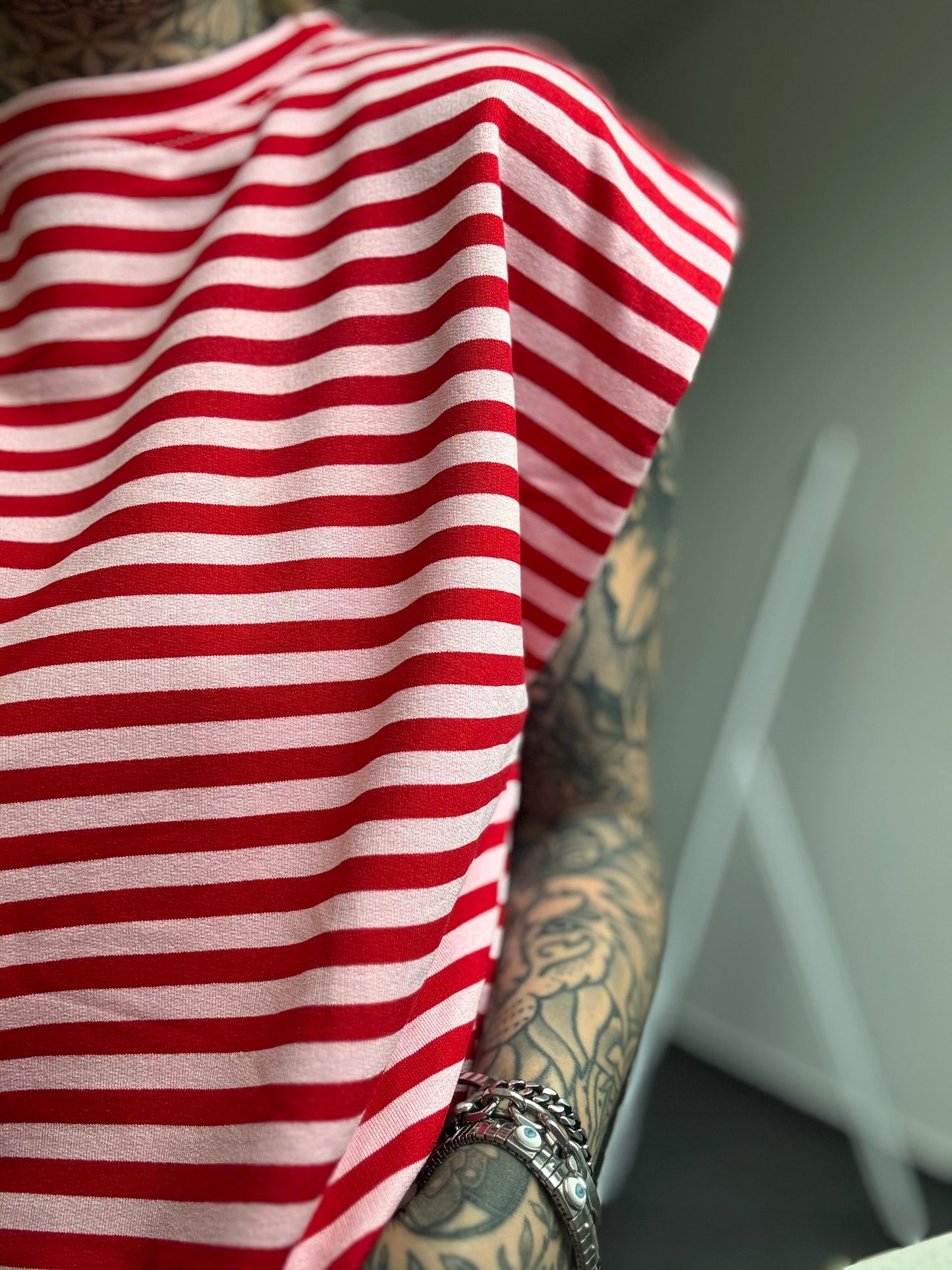 Basic Oversize Shirt // STRIPES ROSA ROT