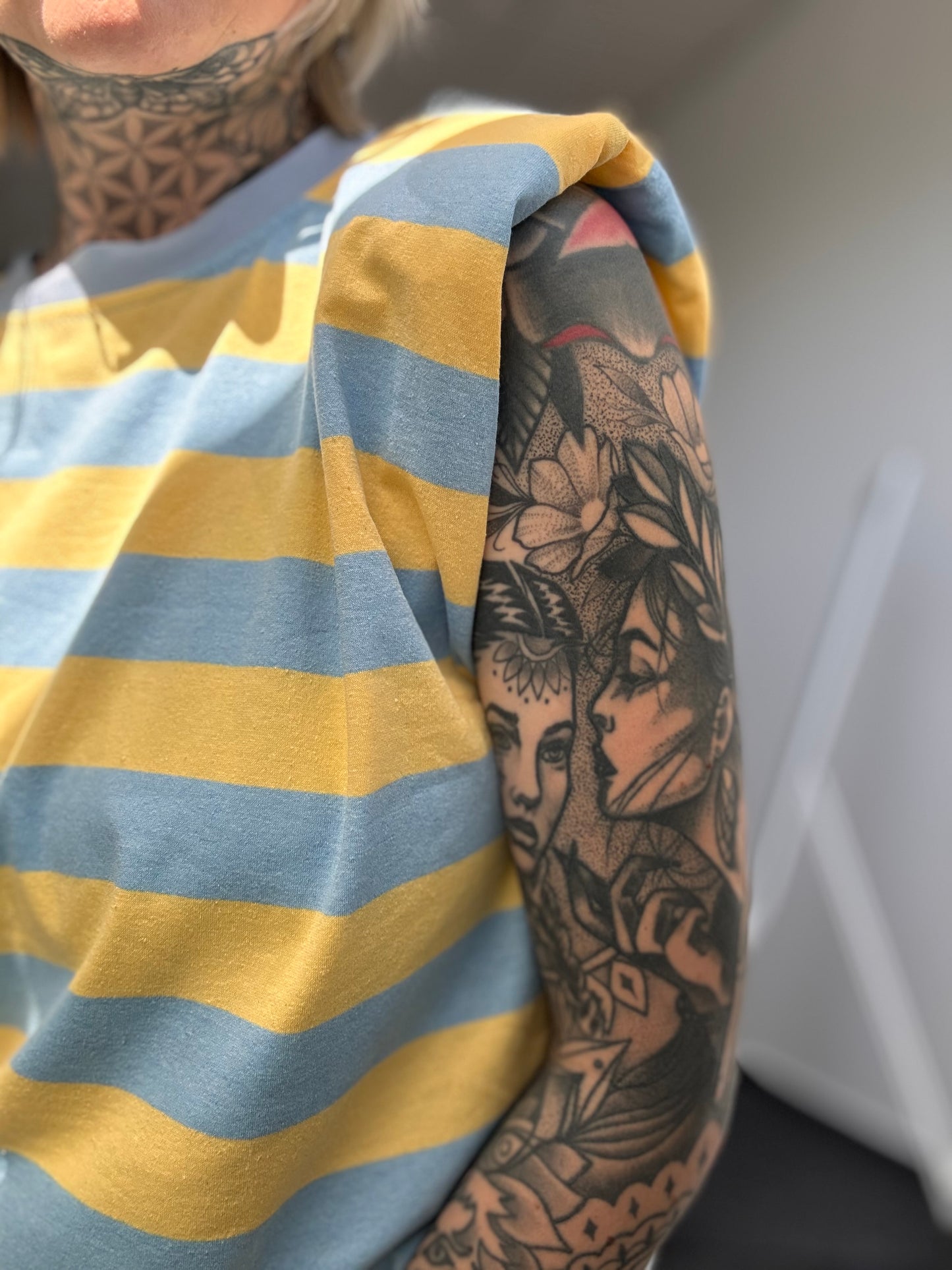 Shirt Schulterpolster // STRIPES GELB/BLAU