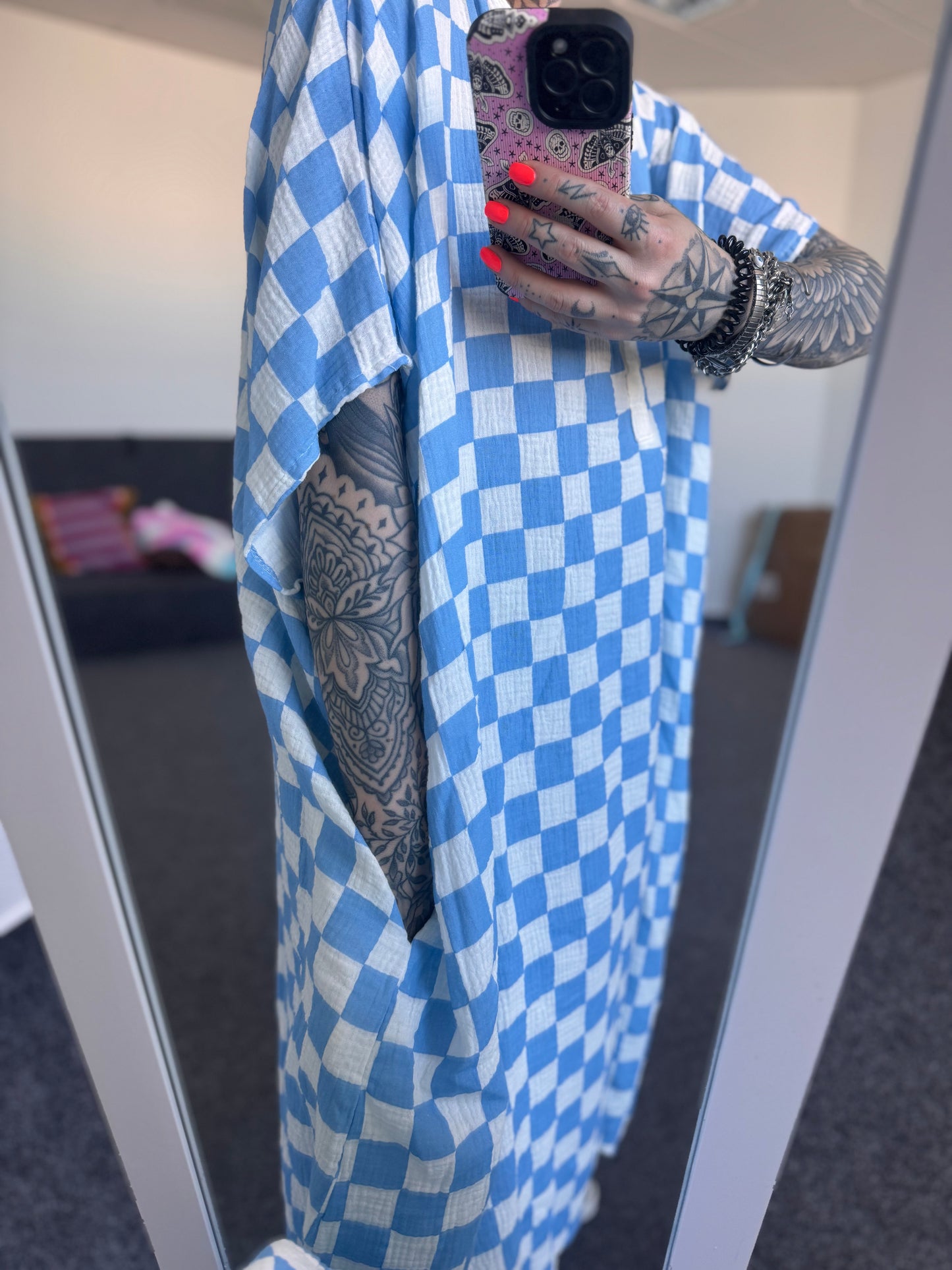 Musselinkleid  // SCHACH BLAU