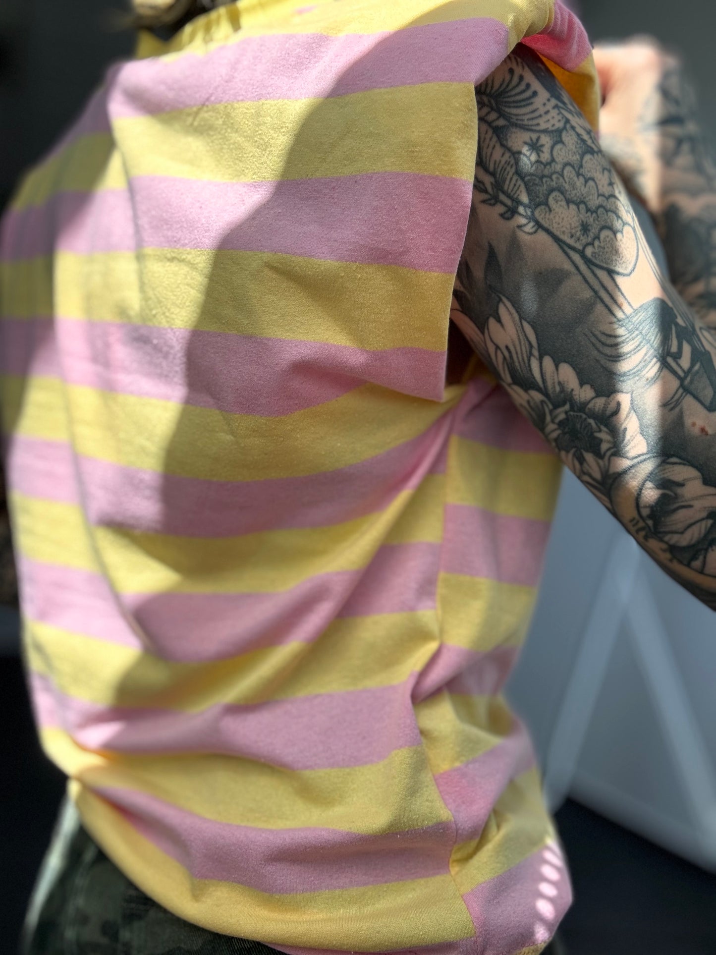 Shirt Schulterpolster // STRIPES GELB/ROSA