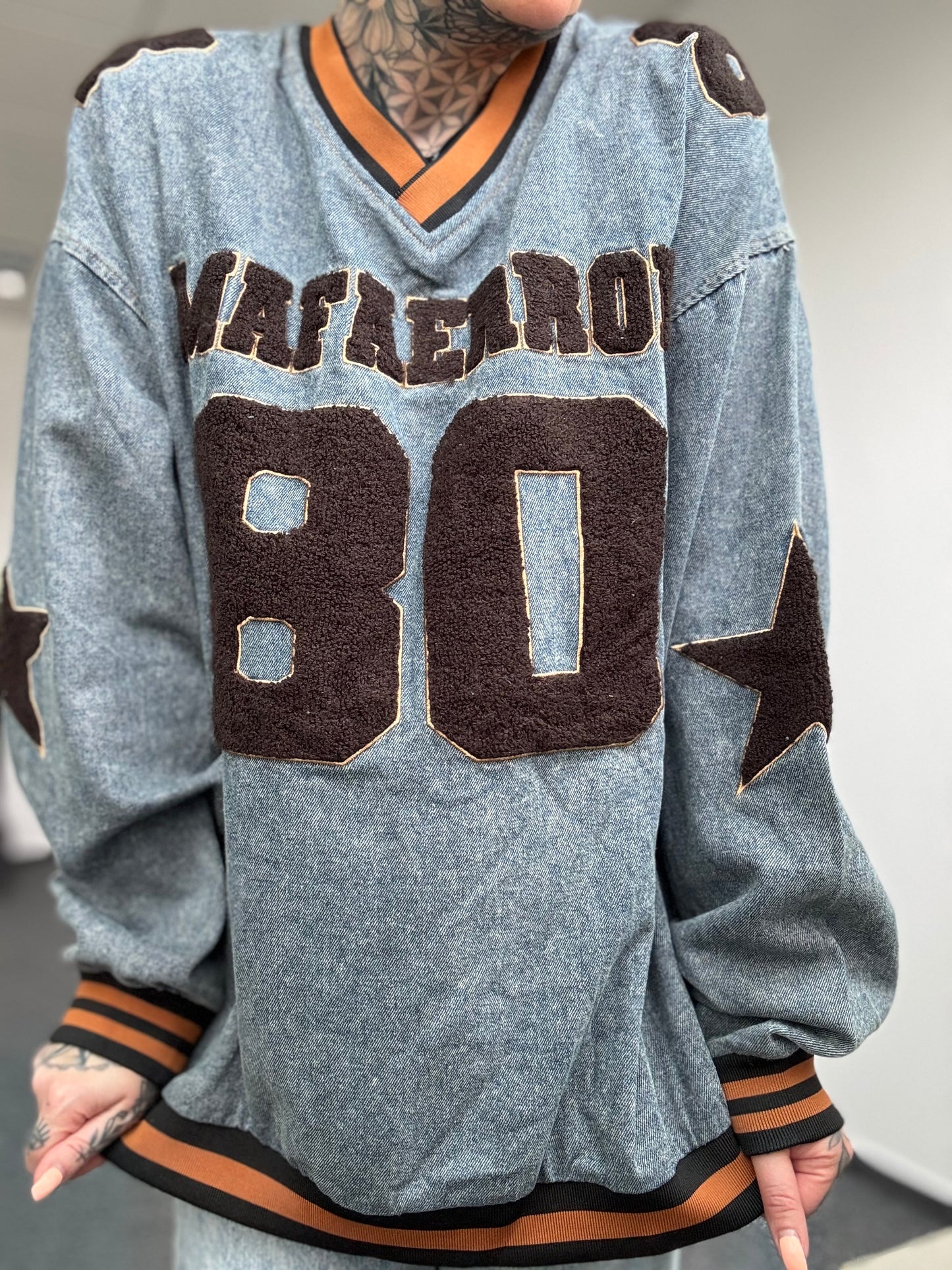 Baseball langarm // DENIM LEAGUE 80
